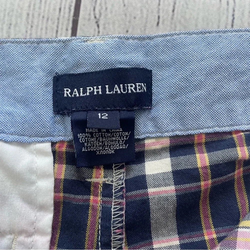 Ralph Lauren Navy & Pink Girls Plaid Shorts Size 12